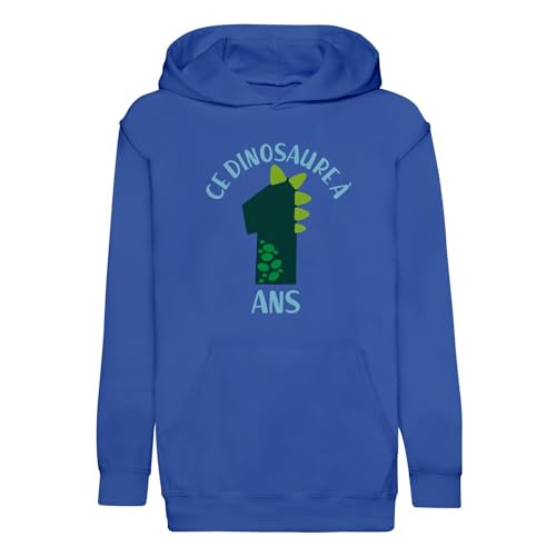 Sweat à capuche enfant vêtement anniversaire dinosaure 1 an