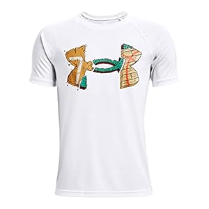 Under Armour Boys’ Tech Logo Sport Fill Short-Sleeve T-Shirt , White (100)/Black , Youth X-Large