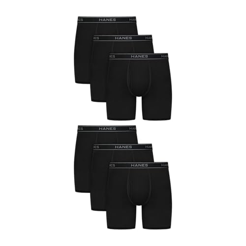 Hanes Men's Underwear Boxer Brief Pack, Performance Stretch Underwear, Moisture-Wicking Boxer Briefs...