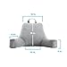 LINENSPA Reading Pillow with Shredded Memory Foam- Back Pillow for Sitting in Bed, Reading, Gaming, Watching TV – Chair Pillow with Arms, Dorm Room Essentials, Stone