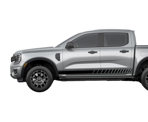 Decal Sticker Offroad Sport Racing Stripes Graphic Design kit Compatible with Ford Ranger (2011-present) (2902) (Black)