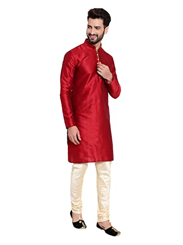 Image of HUZUR Mens Silk 6 Loop Kurta Pajama
