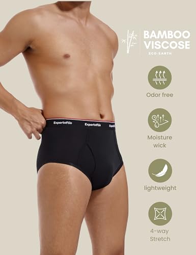 Men's Underwear Briefs Viscose from Bamboo Full Rise, Moisture Wicking Tagless Underwear for Men Pack Comfort Fly Blue4