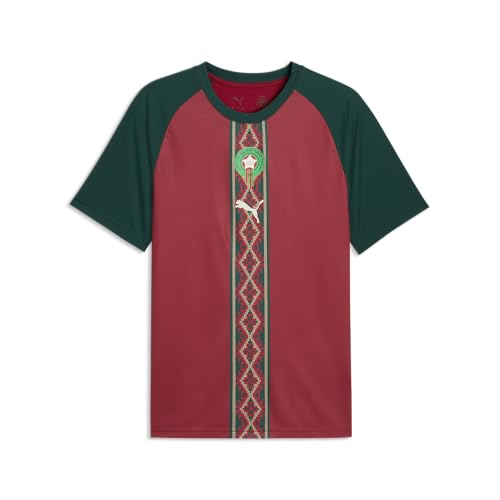 PUMA Mens Morocco FA Warm Up Jersey Dark Crimson-Dark Myrtle SS26 Large Frmf Jersey