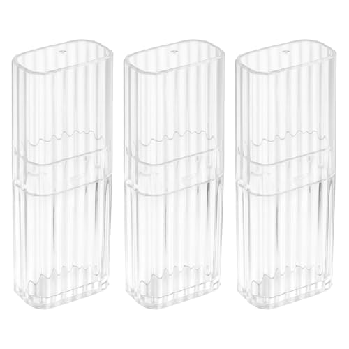 Gtziqa 3 recipientes para bastoncillos de algodón para viajes, dispensador de bastoncillos de algodón transparente y portátil, dispensador de palillos de dientes de plástico con tapa a prueba de polvo