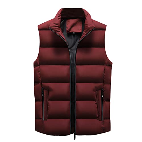 Vasreyy Gutscheine Zum Selber Ausfüllen Trachtenweste Herren Steppweste Weste Warme Übergangswesten Puffer Wattierte Winterweste Männer Ärmellos Outdoor-Funktionsweste(Red, 3Xl)