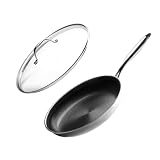 Onyx Cookware Bratpfanne 24 cm mit Glasdeckel 24 cm, Beschichtete Induktionspfanne für alle Herdarten, Kratzfeste Antihaft-Oberfläche, Ofenfest bis 260 °C, PFAS-frei