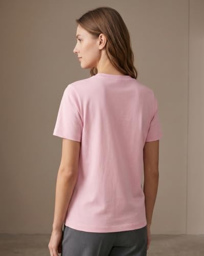Image of NOBERO 100% Cotton T-Shirts for Women Stylish | Regular Fit | Solid T Shirts for Women 180 GSM Combed Cotton | Crew Neck Half Sleeve