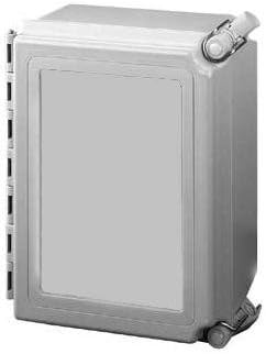 Hoffman A181610CHQRFG Enclosure, Hinged Cover, NEMA 4X, 18" x 16" x 10", Gray, Fiberglass