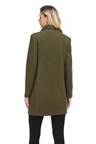 ODCOCD Women's Elegant Solid Color Mid-Length Thicken Warm Wool Blend Coat2