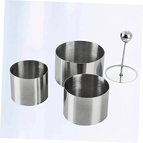 STOBAZA 3 Pçs Molde De Moldagem De Placa De De Aço Inoxidável Estêncil De Bolo De Círculo Estêncil M
