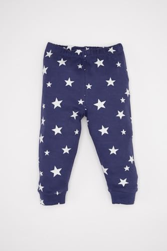 طقم بيجامة قطن من قطعتين بنقشة نجوم للأولاد البيبي، لون بنفسجي لعمر 24 إلى 36 شهر من ديفاكتو