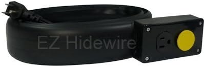 UL Rated Flat Electrical Power Extension Cord - Black - 15ft