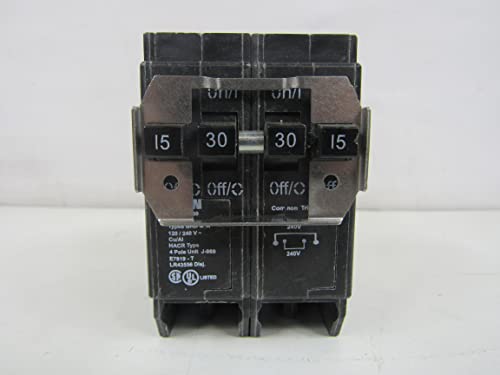 Eaton One 15 Amp 2 Pole And One 30 Amp 2 Pole Type Br, Bqc Quadplex Circuit Breaker #TOP1