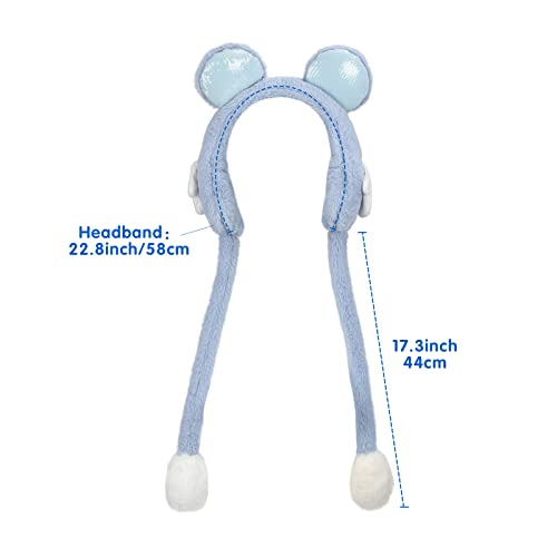 Surblue Cute Animal Moving Earmuffs Winter Warm Outdoor Ear Covers Headband Fur Earwarmer Blue #TOP5
