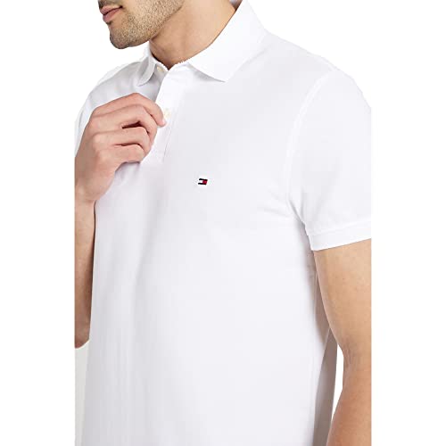 Image of Tommy Hilfiger Solid Regular fit Cotton Polo t-Shirt