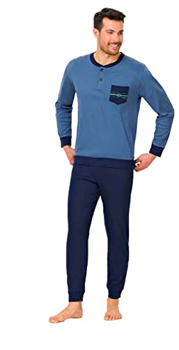 Il Granchio Pigiama Uomo Invernale - Pigiama Uomo Caldo Cotone - Pigiama Uomo Invernale (2040 Avio, 5XL)