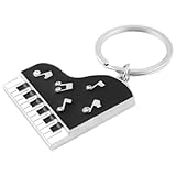 MAJORMENCH Multifunktionaler Schwarzer Metall Schlüsselanhänger mit Klaviertastatur Einzigartiges Kreatives Design und Komfortables Handgefühl für Musikliebhaber und Alltag