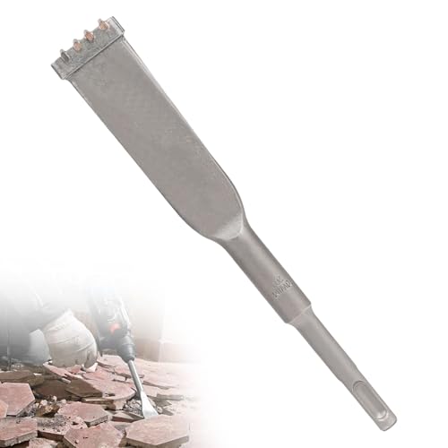 Oiieco SDS Plus Brick Removal/Masonry Chisel 200 X 32mm, Comb SDS Chisel for Tile Concrete Corner Stone, Carbide-Tipped Heat Treated Flat Blade, for Brick Removal, Stone Wall and Concrete Work