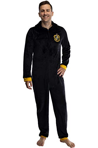 Harry Potter Men's Hooded One-Piece Pajama Union Suit - All 4 Houses Gryffindor, Slytherin, Ravenclaw, Hufflepuff2