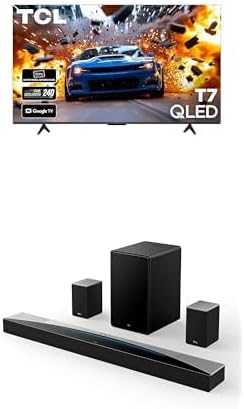 TCL 55-Inch T7 Series (55T7, 2025 Model) 4K QLED with Dolby Vision HDR & Dolby Atmos Smart TV with Google TV + Q85H Q Class 7.1.4 Channel Sound Bar with Dolby Atmos