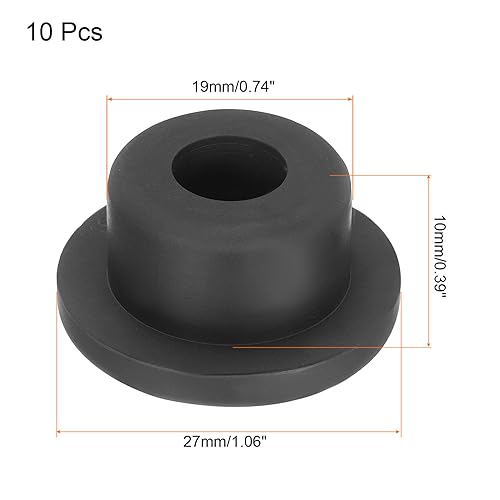 Image of uxcell High Temp Silicone Plug Mount Dia 19mm /0.74 inch T Shaped Rubber Stopper Hole Plugs for Powder Coating Plating Waterproof Plugs Sealing Plugs Black Pack of 10(OD 27mm)