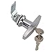 Rust Proof T SHAPE Handle Lock with 2 Matching Keys Weather Resistant and Suitable for Vehicle Toolboxes, Garage Doors (Silver)