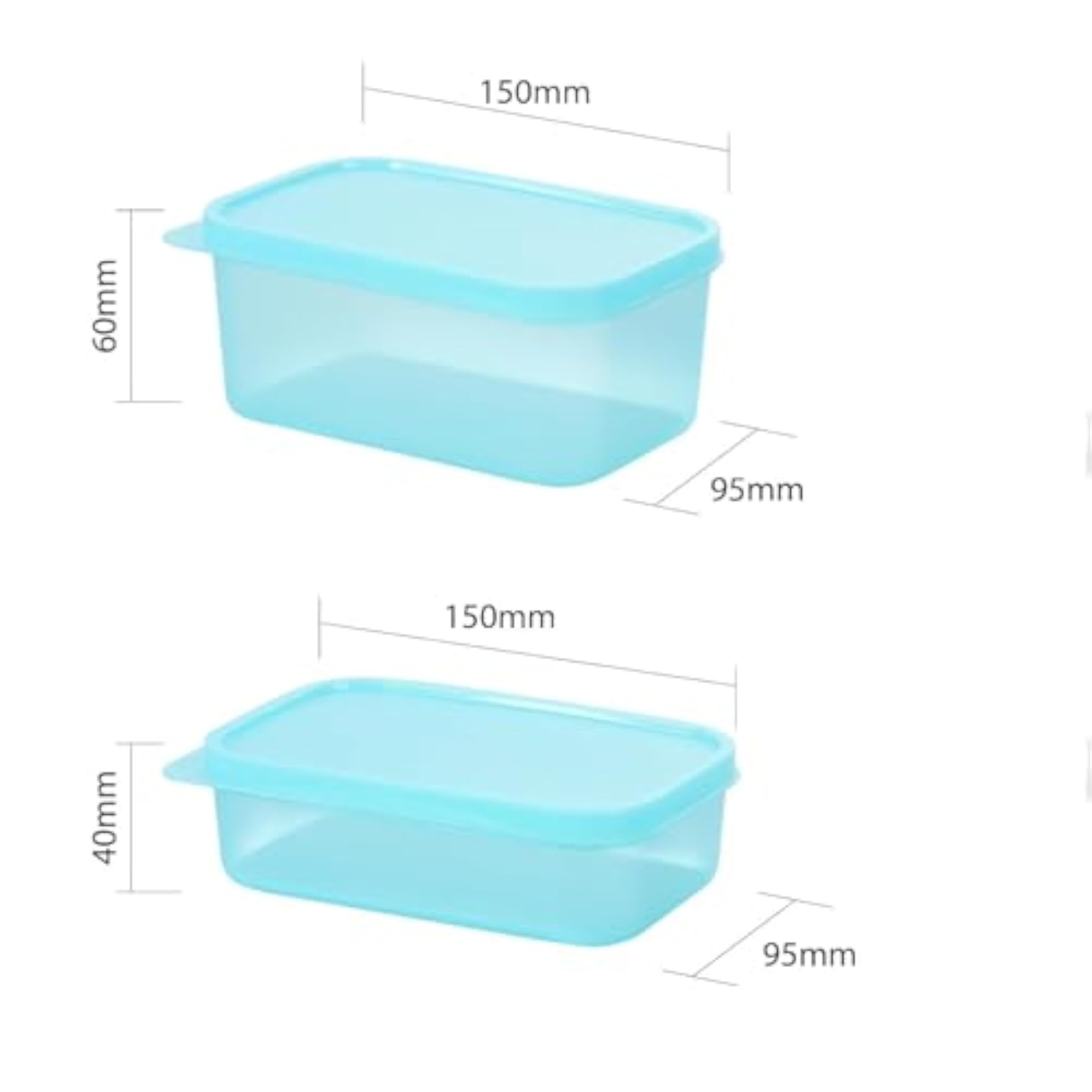 Plastic Storage Food Containers with Lid, Set of 12