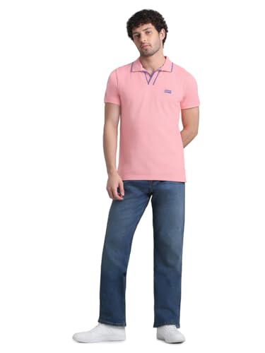 Image of Jack & Jones Men Solid Polo Collar Cotton Slim Fit T-Shirt