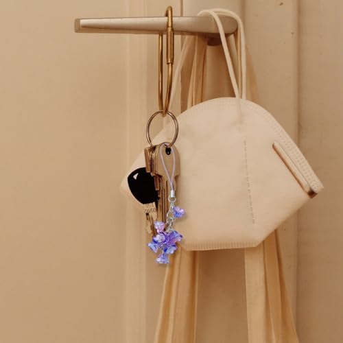 DIMITU Phone Chain Unique Keyring Lilys of the Valleys Charm Pendant Straps Great for Fashion Individuals Present Flower Charm — view 8