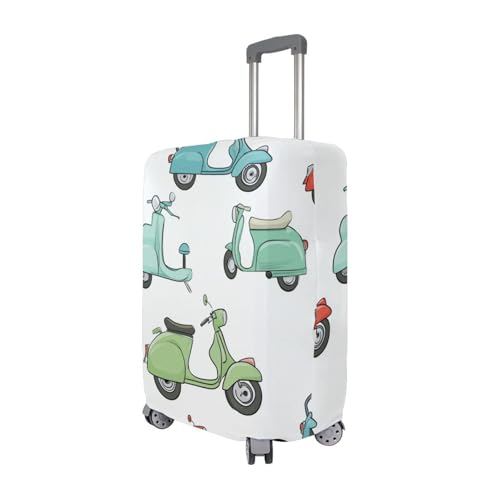 OTVEE Cute Colorful Scooter Pattern Travel Luggage cover Personalized Print Washable Suitcase protector Elastic Spandex Protective for Baggage Fits 22-24inch (M)3