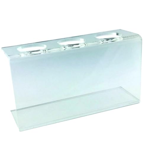Studiocen Eistütenhalter Acryl – Eiswaffelhalter lebensmittelecht für 3 Waffeln – Hygienischer Eishalter für Eisdiele, Eisstand und Theke – Wasserdicht – 190 x 105 mm