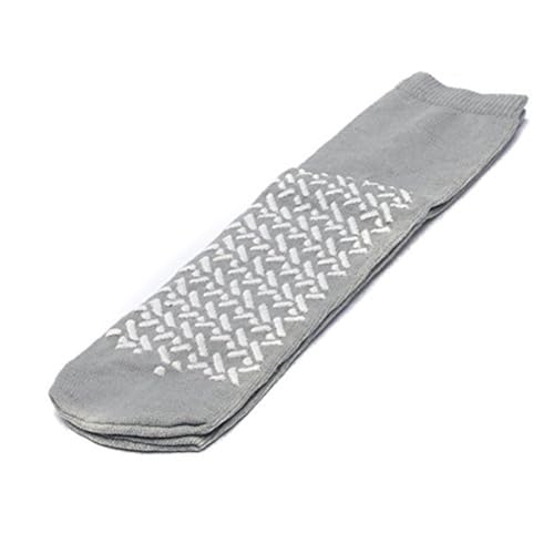 Comfort Axis 6 Pairs of Single Sided Non-Skid Travel Slipper Ankle Socks, Gray (XX-Large)3