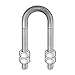 2-1/2 Zinc Plated U-Bolts Round Bend