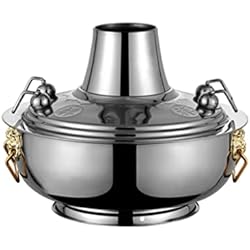 Cazuelas De Cobre Antiguas SayfuR Platos for frotar Olla caliente de cobre antigua de Beijing Shabu Shabu Shabu Cazuela de olla caliente vieja de cobre Olla caliente al aire libre Shabu Shabu Shabu Olla de escorpión de cordero