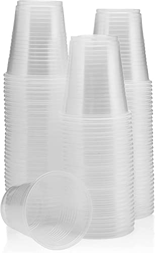 Vakly 5 Oz Clear Plastic Drinking Cups - Small 5Oz Food Safe Disposable Dental Bathroom Cups – Ideal For Cooled Drinks, Mouthwash, Tasting, Whiskey, Food Samples - 50 Pack, 5 Ounce #TOP4