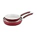 Paula Deen Savannah Collection Aluminum Nonstick Twin Pack Skillets, 9-Inch and 11.25-Inch, Red