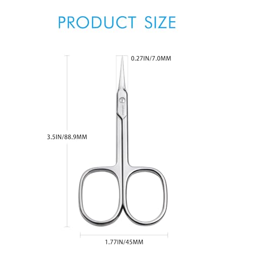 JARVISTAR Tesoura de cutícula pequena para unhas: lâmina curvada de aço inoxidável multiuso para mul