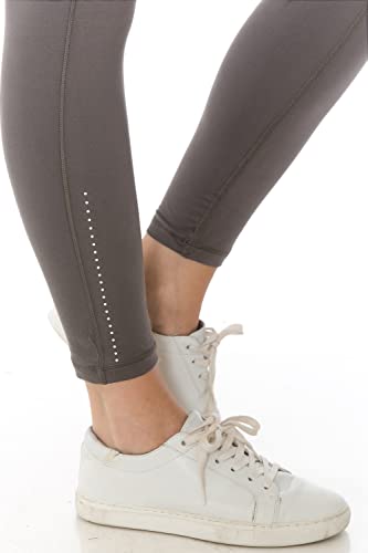 Leggings Depot Women's Reflective 7/8 Yoga Pants with Pockets-YL8A, Charcoal, 2X - Thumbnail 6
