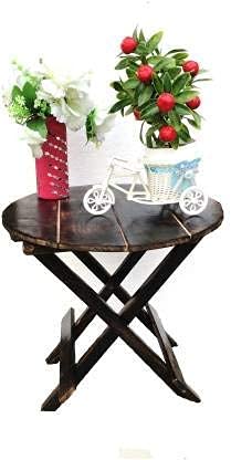 GOYAL TRADERS Small Wooden Stool/End Table/Side Table/Cup Stool Foldable for Living and Bedroom Furniture, Office (Brown, 12 Inch)