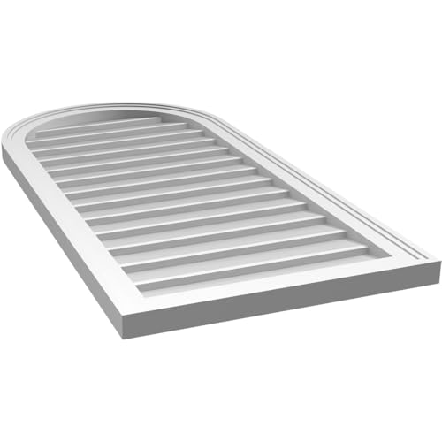 Ekena Millwork GVPRT20X4202SN Round Top Surface Mount PVC Gable Vent, 20"W x 42"H, Factory Primed White by Ekena Millwork - Image 5