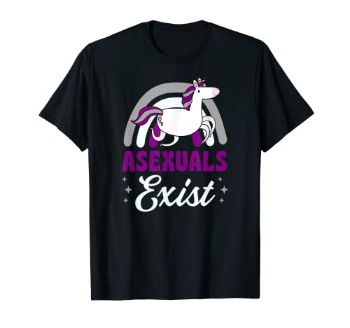Asexuals Exist Asexual Pride minimalista Rainbow Unicorn Ace Camiseta