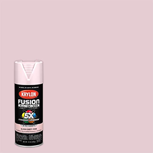 Image of Krylon Fusion All-In-One Adhesive Spray Paint for Indoor /Outdoor Use, 12 oz, Pink Blush