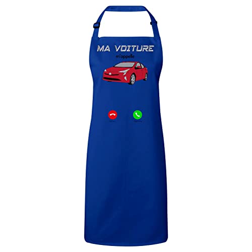 Tablier cuisine premium voiture passion : tablier noir élégant en tissu épais