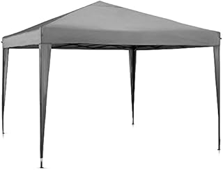 VonHaus Pop Up Gazebo 3 x 3m  Outdoor Garden Marquee Shelter Canopy with No Sides, Storage Bag, Leg Weight Bags, Pegs & Cords  Waterproof, Heavy Duty Steel Frame, Easy No Tool Assembly
