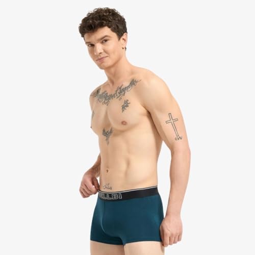 Image of Wellbi Mens Bamboo-Cotton Solid Trunks | 3x Softer Than Cotton | Breathable | Moisture-Wicking | 5x Odour Control | 4-Way Stretch | No Ride-Up Underwear