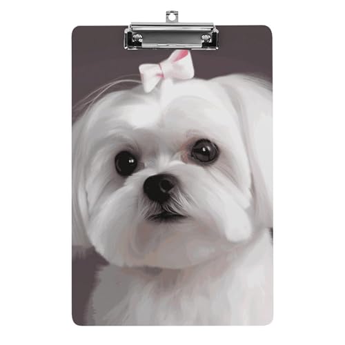 Porte-bloc A4 Bichon Maltais 32x22 cm pour l'école et le bureau