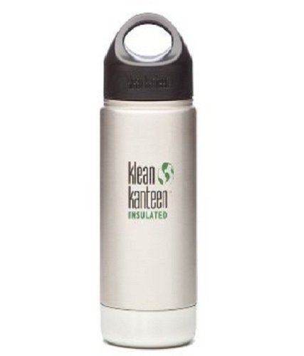 Klean Kanteen Wide Mouth Double Wall Insulated Water Bottle with Loop Cap, Stainless Steel, 20-Ounce