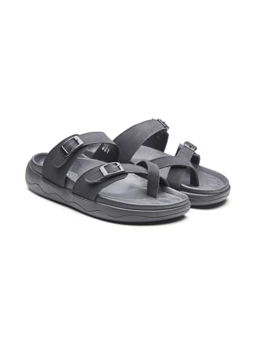 Image of Michael Angelo Black Casual Thong Slippers & Floaters for Men