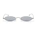 MINCL/Fashion Small Oval Metal Frame Chic Clear Candy Color Lens Sunglasses (silver-silver)